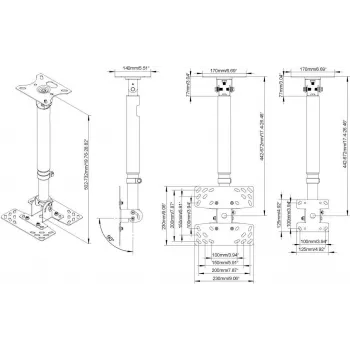 VISION laekinnitus ekraanidele - Sobib ekraanidele 32 kuni 50 tolli, VESA kuni 200 x 200 - Kaugus laest ekraani keskmiseni 430 kuni 730 mm - Kalde reguleerimine