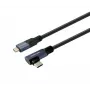 VIVOLINK USB-C to USB-C 90° nurga all kaabel 1m – USB 3.2 Gen 2 10Gbps, 100W PD, 4K@60Hz, must