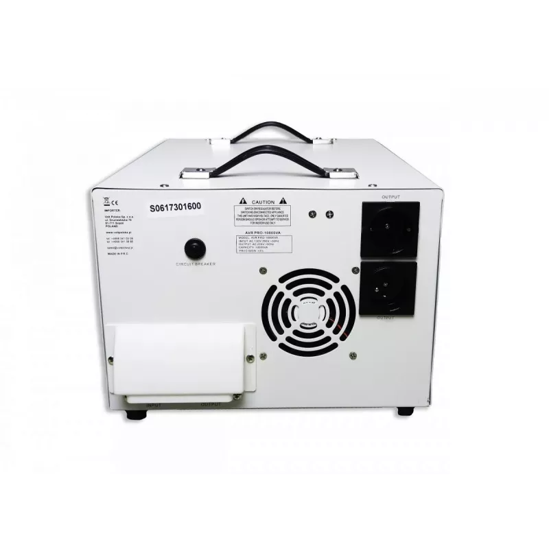 VOLT POLSKA AVR PRO 10000 pingestabilisaator – 10000VA/8000W automaatne pingeregulaator LCD-ga