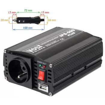 VOLT POLSKA IPS-500 PLUS 12V / 230V 350/500 W Toiteinverter