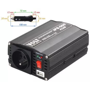 VOLT POLSKA IPS-500 PLUS 24V / 230V 350/500 W Toiteinverter