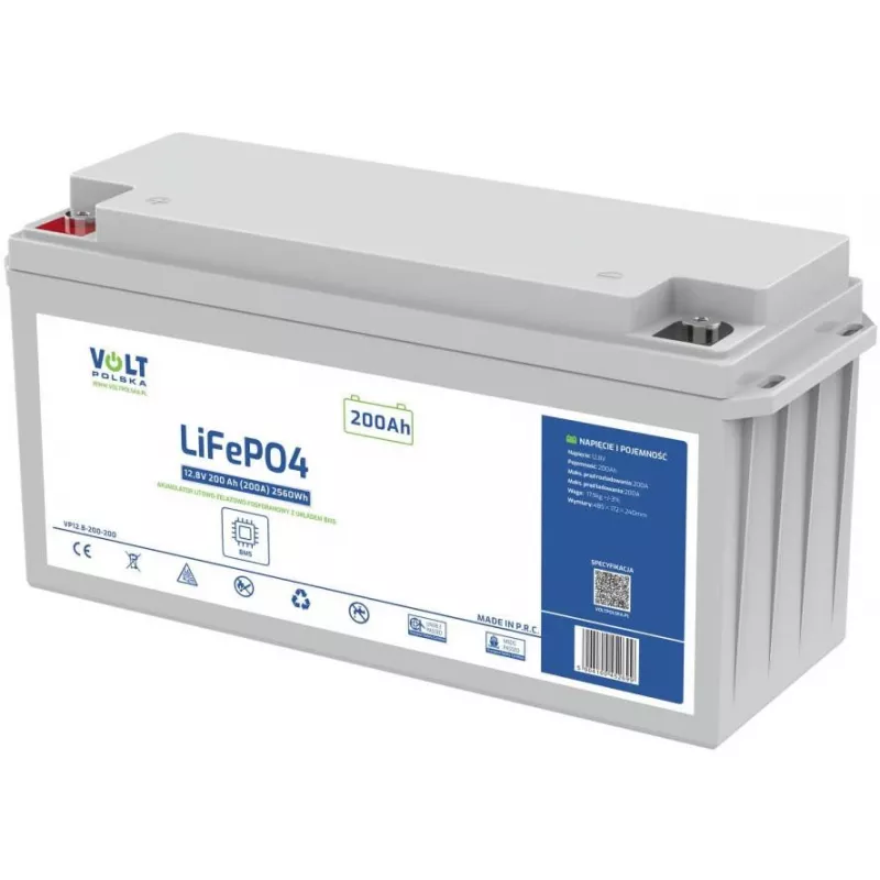 VOLT POLSKA LiFePO4 aku 12.8V 200Ah 200A