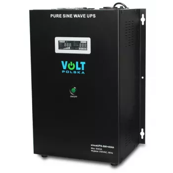 VOLT POLSKA Sinus UPS 500 line-interactive UPS, 500VA/300W, puhas siinuslaine, 12V 40Ah väline aku