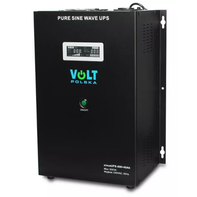 VOLT POLSKA Sinus UPS 500 line-interactive UPS, 500VA/300W, puhas siinuslaine, 12V 40Ah väline aku