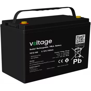 VOLTAGE AGM Aku 12V 100Ah VE12-100 (6-9 aastat eluiga)