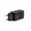 Voltage GaN laadija 67 W seinakinnitusega, PD 3.0 / QC 3.0, 2x USB-C ja 1x USB-A, EL-pistik, must