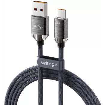 VOLTAGE PureCrystal USB-A to USB-C kaabel 66W 1m must