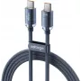 VOLTAGE PureCrystal USB-C to USB-C kaabel 100W PD 2m sinine
