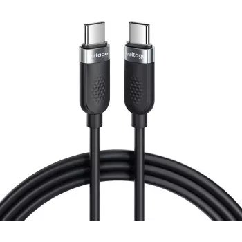VOLTAGE VEKS100CC100BK USB-C-USB-C silikoonist 100 W PD kaabel 1 m must