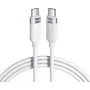 VOLTAGE VEKS100CC100WE silikoonist USB-C-USB-C kaabel 100 W PD 1 m valge