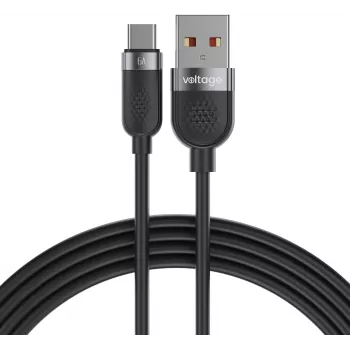 VOLTAGE VEKS66AC100BK USB-A kuni USB-C silikoonist 66W PD kaabel 100cm must