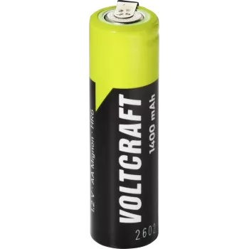 VOLTCRAFT AA akupatarei NiMH 1,2 V 1400 mAh jooteklemmiga, suure voolutugevusega, kasutusvalmis VC-17666035