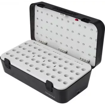 VOLTCRAFT CB48AAA ümmargune akulaadija NiMH ja Li-Ion AAA mikropatareidele, 4 pesa, USB-C, LCD-ekraan, must VC-17143355