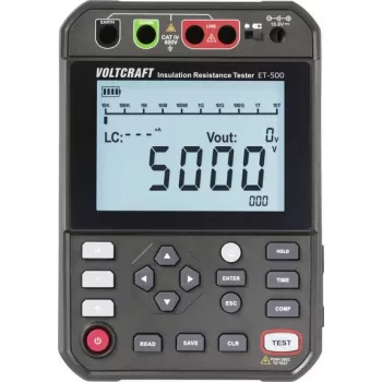 VOLTCRAFT ET-500 isolatsioonitestija 250 V, 500 V, 1000 V, 2500 V, 5000 V 5,0 TΩ (VC-17072215)