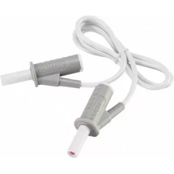 VOLTCRAFT Ülimalt paindlik turvakatsetjuht [4 mm lamellpistik - 4 mm lamellpistik] 0,75 m Valge MSB-501 10 A (VC-8063515)