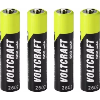 VOLTCRAFT Micro (AAA) NiMH laetav aku 800 mAh 1,2 V kasutusvalmis, 4-pakk (VC-17275415)