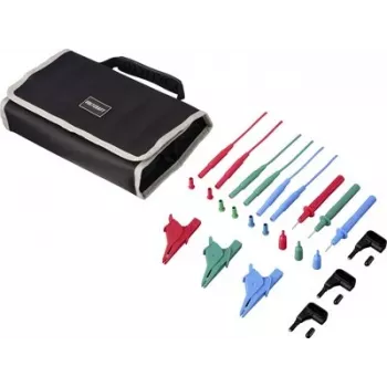 VOLTCRAFT MLSet-140 mõõtejuhtmete komplekt, 4 mm virnastatavad pistikud, 1,5 m, punane/sinine/roheline, krokodilliklambrite ja testotsikutega VC-18652740