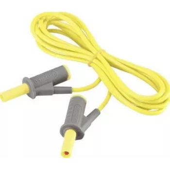 VOLTCRAFT MSB-501 turvatestjuhe, 4 mm virnastatav banaanpistik samasse, 2 m, kollane, CAT III 1000 V / CAT IV 600 V, 16 A VC-8063480