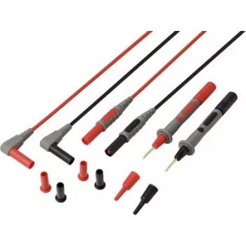 VOLTCRAFT MSL-820 Premium PVC testjuhtmed, kullatud kontaktid, 1,2 m, 1 paar (punane/must) VC-17312685