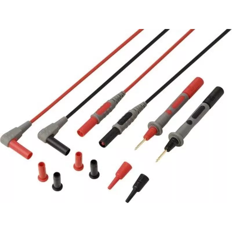 VOLTCRAFT MSL-820 Premium PVC testjuhtmed, kullatud kontaktid, 1,2 m, 1 paar (punane/must) VC-17312685
