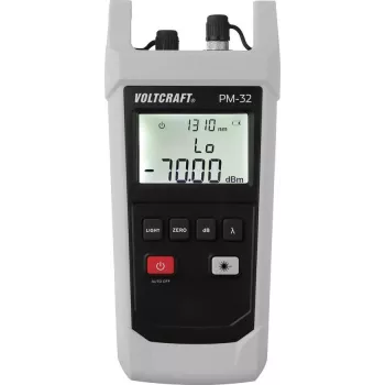 VOLTCRAFT PM-32 Optiline võimsusmõõtur Fiiberoptika Tester -70 kuni +10 dBm, 850-1625 nm, InGaAs, Universaalne 2,5 mm FC/SC/ST VC-11499080