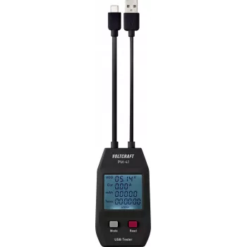 VOLTCRAFT PM-41 USB digitaalne multimeeter testjuhtmetega, True RMS, CAT III 600 V, 4000 näitu, automaatne vahemikuvalik, andmete hoidmine, min/max, suhteline, taustvalgustus, arvutiliides VC-11909305