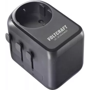 VOLTCRAFT UC-2C1A45W01 45W reisilaadimisadapter 2x USB-C PD, 1x USB-A QC, EU/UK/Hiina pistikutega - must VC-17792635