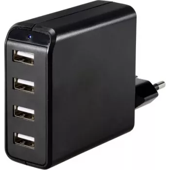 VOLTCRAFT UC-4AXX001 USB laadija 24 W 4x USB-A must siseruumides