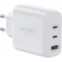 VOLTCRAFT UC-70W001 GaN USB seinlaadija 70W 2x USB-C PD 3.2 + 1x USB-A kiirlaadimine valge VC-18791125
