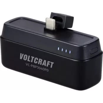 VOLTCRAFT VC-PBP3040PD akupank 4500 mAh USB-C PD Li-Ion matt must staatusnäidikuga
