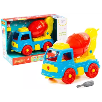 WADER POLESIE Concrete Mixer Transport DIY Blocks 29 Pieces 84804