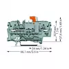 WAGO 2002-1671 2-juhiline lahutus- ja testklemmliist Push-in CAGE CLAMP tehnoloogiaga, hall