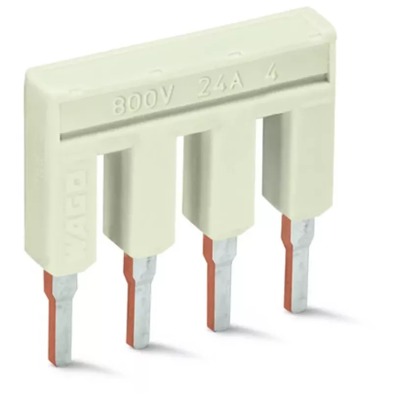 WAGO 2002-404 Läbiv klemmliist, 4-juhiline, 2,5 mm², 25 A, hall