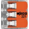 WAGO 221-413 COMPACT ühendusklamber, 3 juhtmega, 0,2–4 mm², läbipaistev, 50 pakki