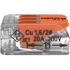 WAGO 221-413 COMPACT ühendusklamber, 3 juhtmega, 0,2–4 mm², läbipaistev, 50 pakki