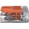 WAGO 221-413 COMPACT ühendusklamber, 3 juhtmega, 0,2–4 mm², läbipaistev, 50 pakki