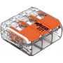 WAGO 221-413 COMPACT ühendusklamber, 3 juhtmega, 0,2–4 mm², läbipaistev, 50 pakki