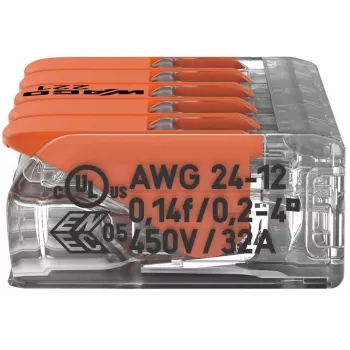 WAGO 221-415 COMPACT ühendusklamber 5 juhile, 0,2-4 mm², 25-pakk