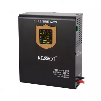Seinale paigaldatav avariitoiteallikas KEMOT PROsinus-800 muundur puhta siinuslainega ja laadimisfunktsiooniga 12V 230V 800VA/500W