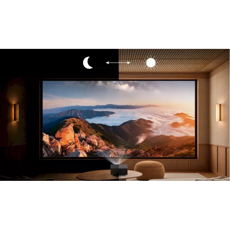 Wanbo X7 Pro Max Full HD projektor – 1080p, 1000 ANSI luumenit, Android TV 14, WiFi 6, 300-tolline ekraan, must