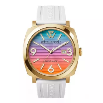WATCHPEOPLE Naiste 700984 Analoog Kvartskell 45mm Roostevabast Terasest Korpuse Musta Sihtnumbri ja Nahkrihmaga