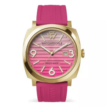 WATCHPEOPLE Naiste 700985 Roosakuldse tooniga roostevabast terasest ja pruuni nahast käekell 45mm