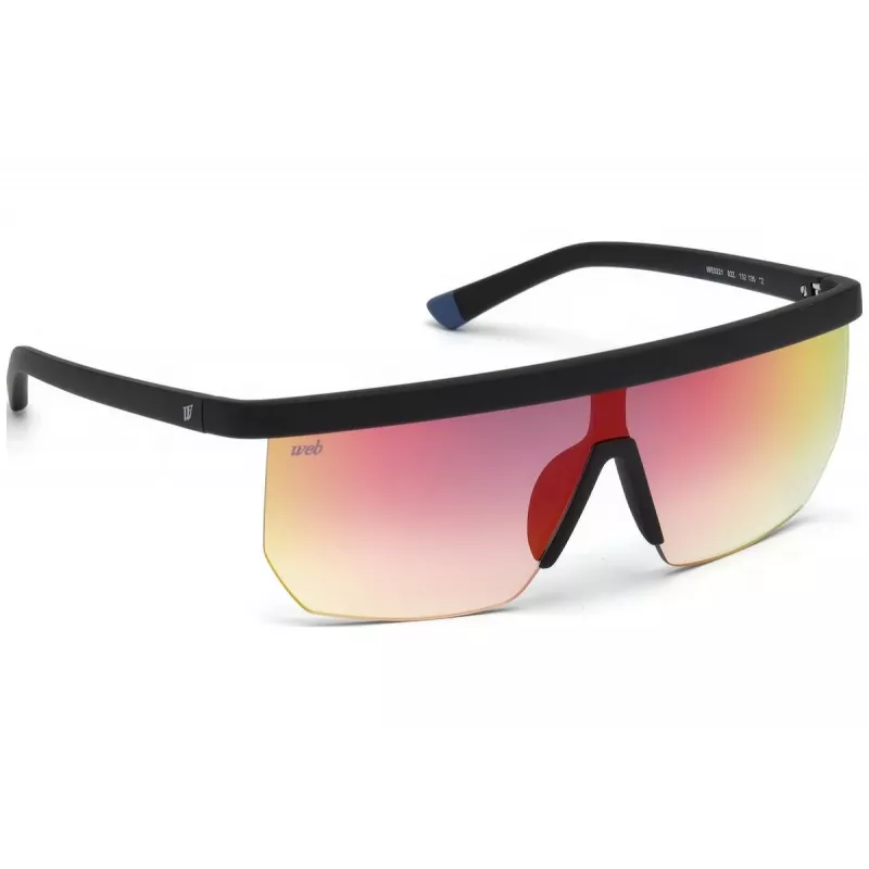 WEB EYEWEAR Meeste päikeseprillid WE0221-02Z Must atsetaatraam Hallid läätsed UV400