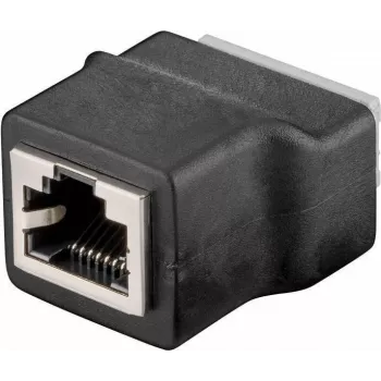Wentronic 76737 RJ45 T-adapter jaotur, 1x RJ45 isane 2x RJ45 emasele, 8-pin, must