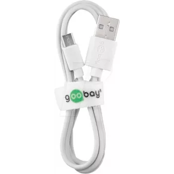 WENTRONIC Goobay 38665 USB 2.0 kaabel, USB-A isane - Micro-USB B isane, 0,5 m, valge