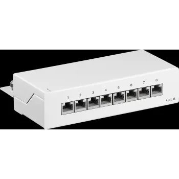 Wentronic Goobay 62069 26-porti Cat6 S/UTP varjestatud patch-paneel, 1U 19-tolline rack-kinnitus, valge