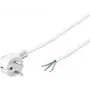 Wentronic Goobay nurga all Schuko toitekaabel lahtiste otstega, 5 m, valge, H05VV-F 3G1.5, 16 A 93313