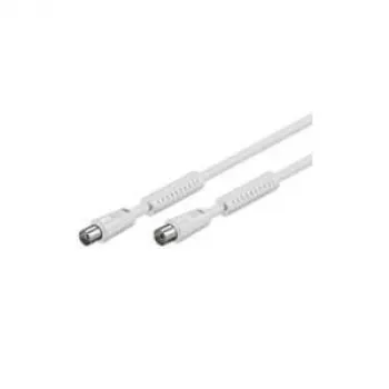 Wentronic Goobay antennikaabel, 100% varjestatud, ferriit, valge, 2,5 m - IEC koaksiaalpistik IEC koaksiaalpesale (50724)