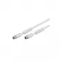 Wentronic Goobay antennikaabel, 100% varjestatud, ferriit, valge, 2,5 m - IEC koaksiaalpistik IEC koaksiaalpesale (50724)