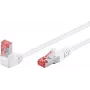 WENTRONIC Goobay CAT 6 patch-kaabel, 1x 90° nurga all, S/FTP (PiMF), valge, 0,25 m - Latch Up, LSZH halogeenivaba, vask (51548)